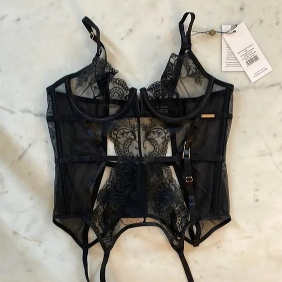 Bluebella Marseille Wired Lace Basque Corset Lingerie Top Bra Sexy Feminine - Picture 3 of 10